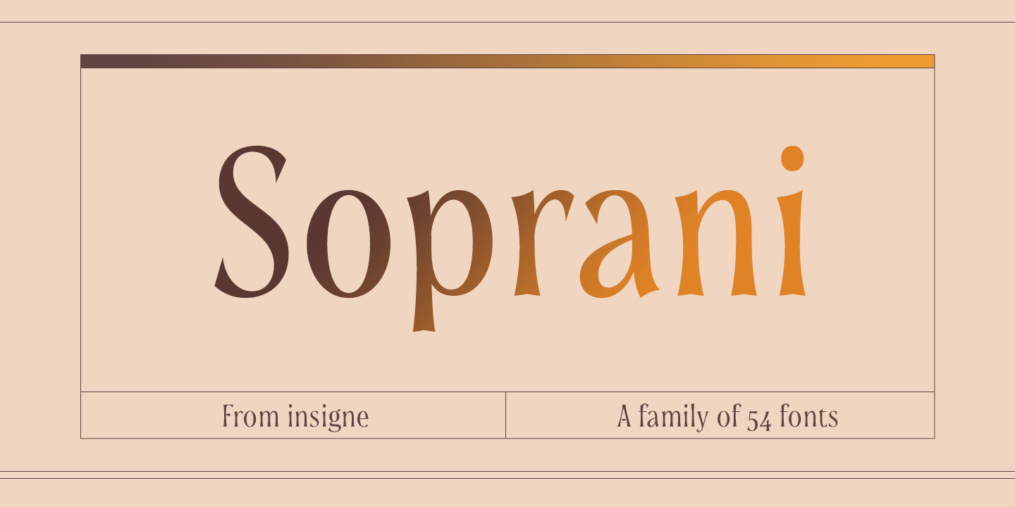 Пример шрифта Soprani Condensed #6